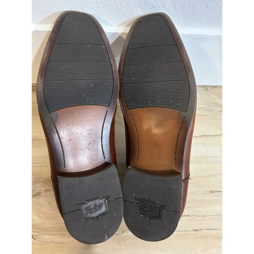 Florsheim Mens‎ Postino Plain Toe Lace Up Oxfords Size 13 Brown Cognac Leather